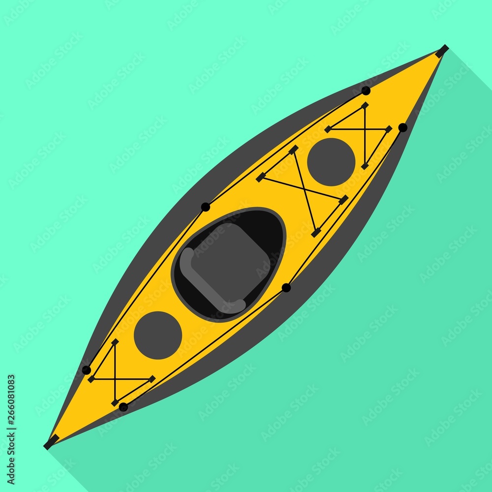 Kayak boat icon. Flat illustration of kayak boat vector icon for web design