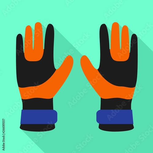 Rafting gloves icon. Flat illustration of rafting gloves vector icon for web design