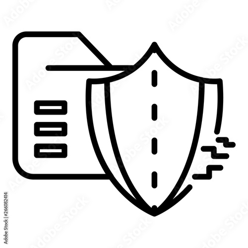 Cyber attack on firewall icon. Outline cyber attack on firewall vector icon for web design isolated on white background