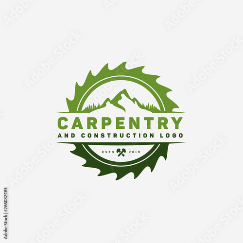 Construction and Carpentry Company Label and Badges