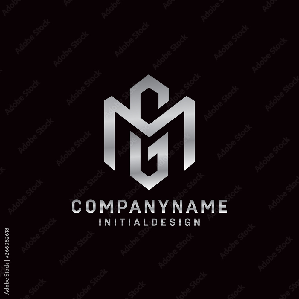 Initial GM letter logo concept simple and minimalist style Stock