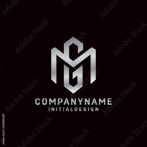 Initial GM letter logo concept simple and minimalist style