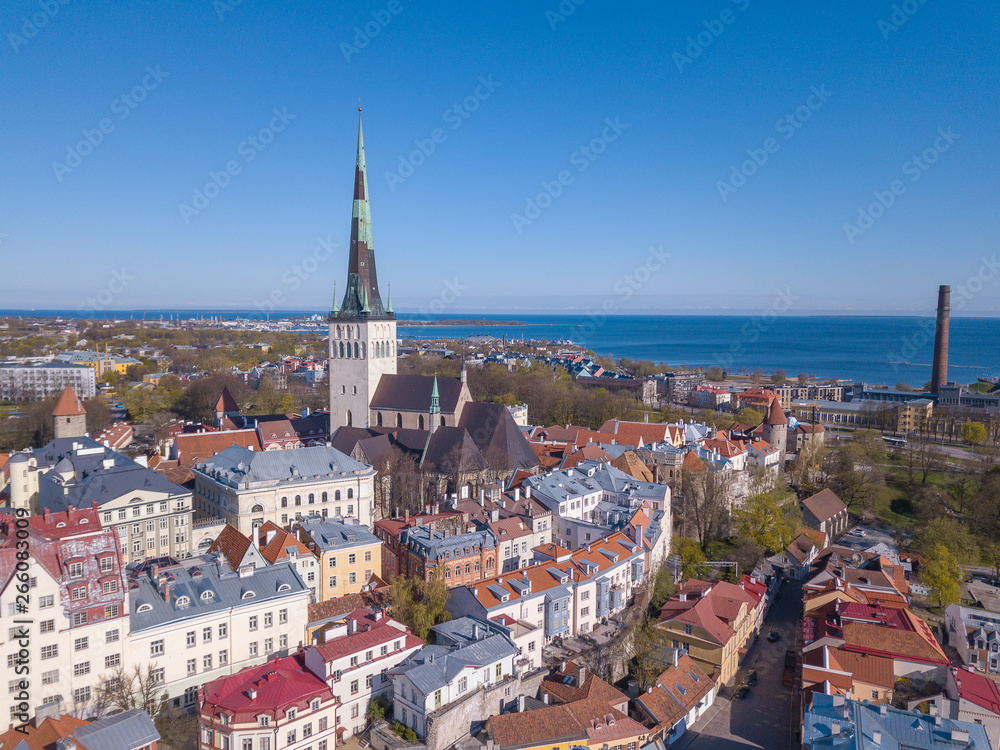 Aerial view of old city of Tallinn