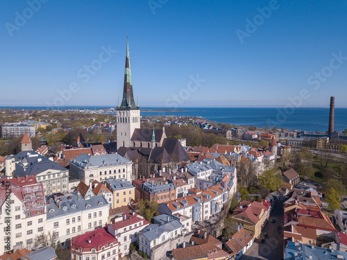 Aerial view of old city of Tallinn