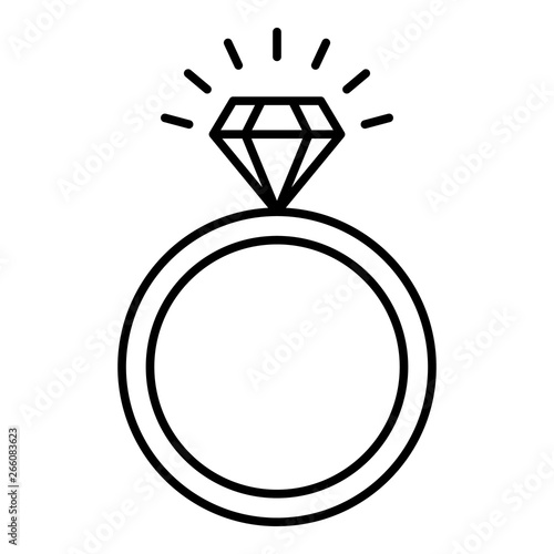 Swarovski crystal ring icon. Outline swarovski crystal ring vector icon for web design isolated on white background