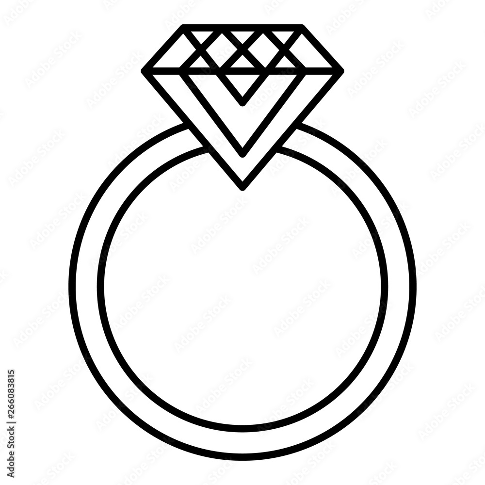Emerald wedding ring icon. Outline emerald wedding ring vector icon for web design isolated on white background Emerald wedding ring icon. Outline emerald wedding ring vector icon for web design isolated on white background