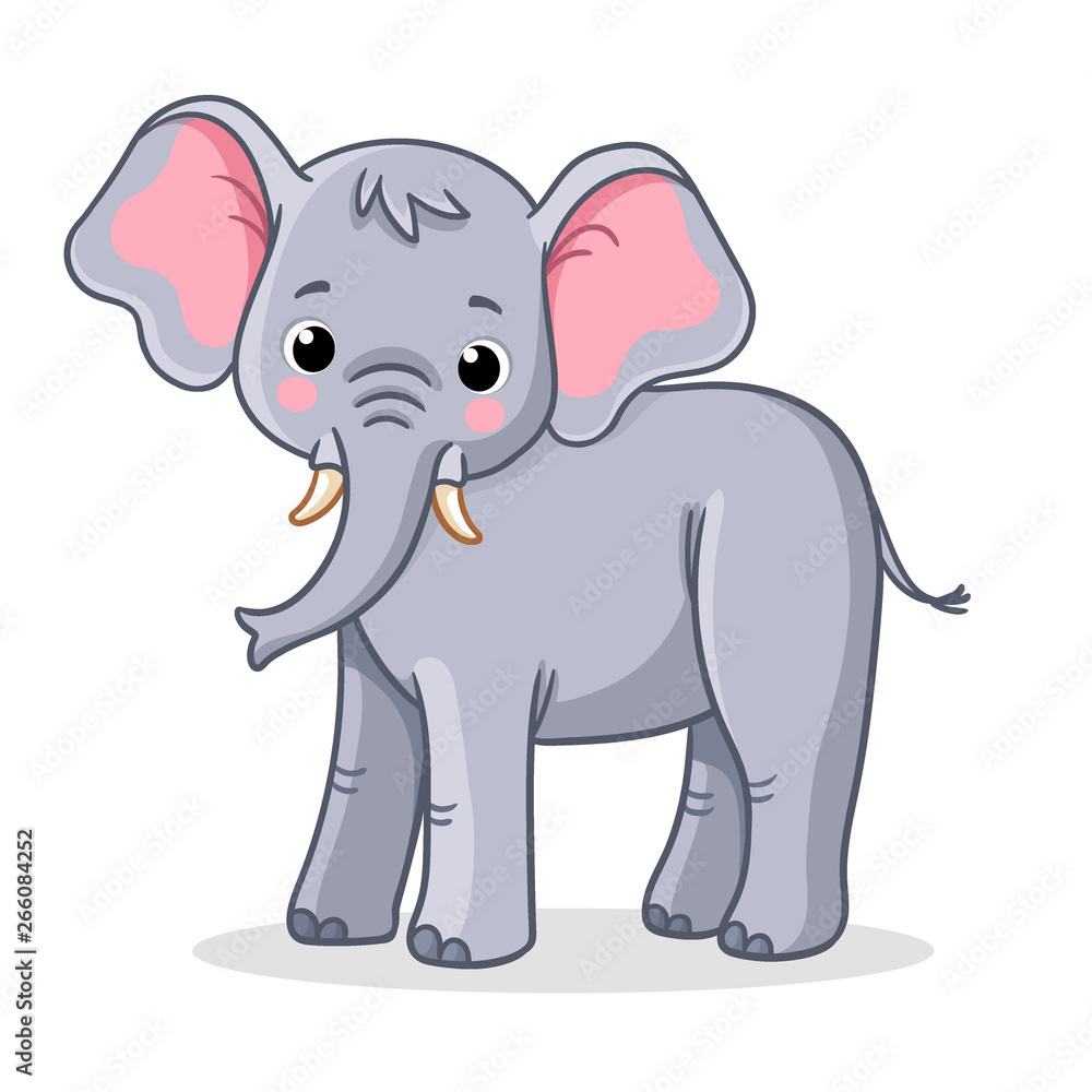 Elephant stands on a white background. Vector illustration Elephant stands on a white background. Vector illustration