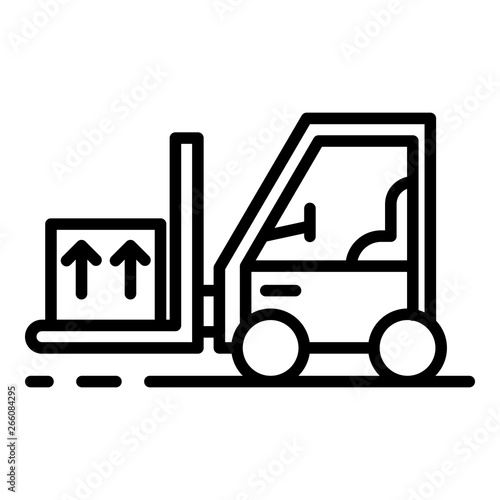 Forklift with goods icon. Outline forklift with goods vector icon for web design isolated on white background