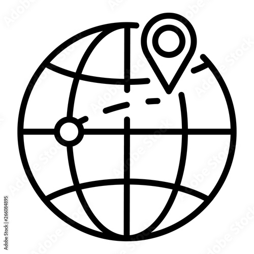 Destination of export goods icon. Outline destination of export goods vector icon for web design isolated on white background