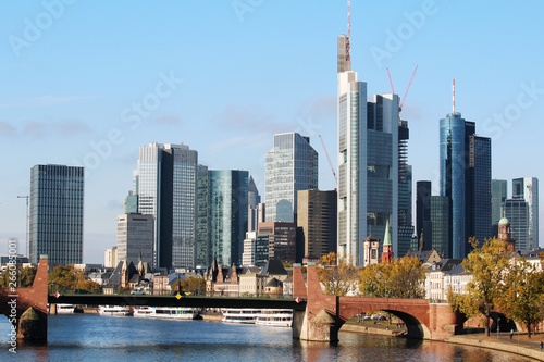 Downtown in Frankfurt in the city center  Germany