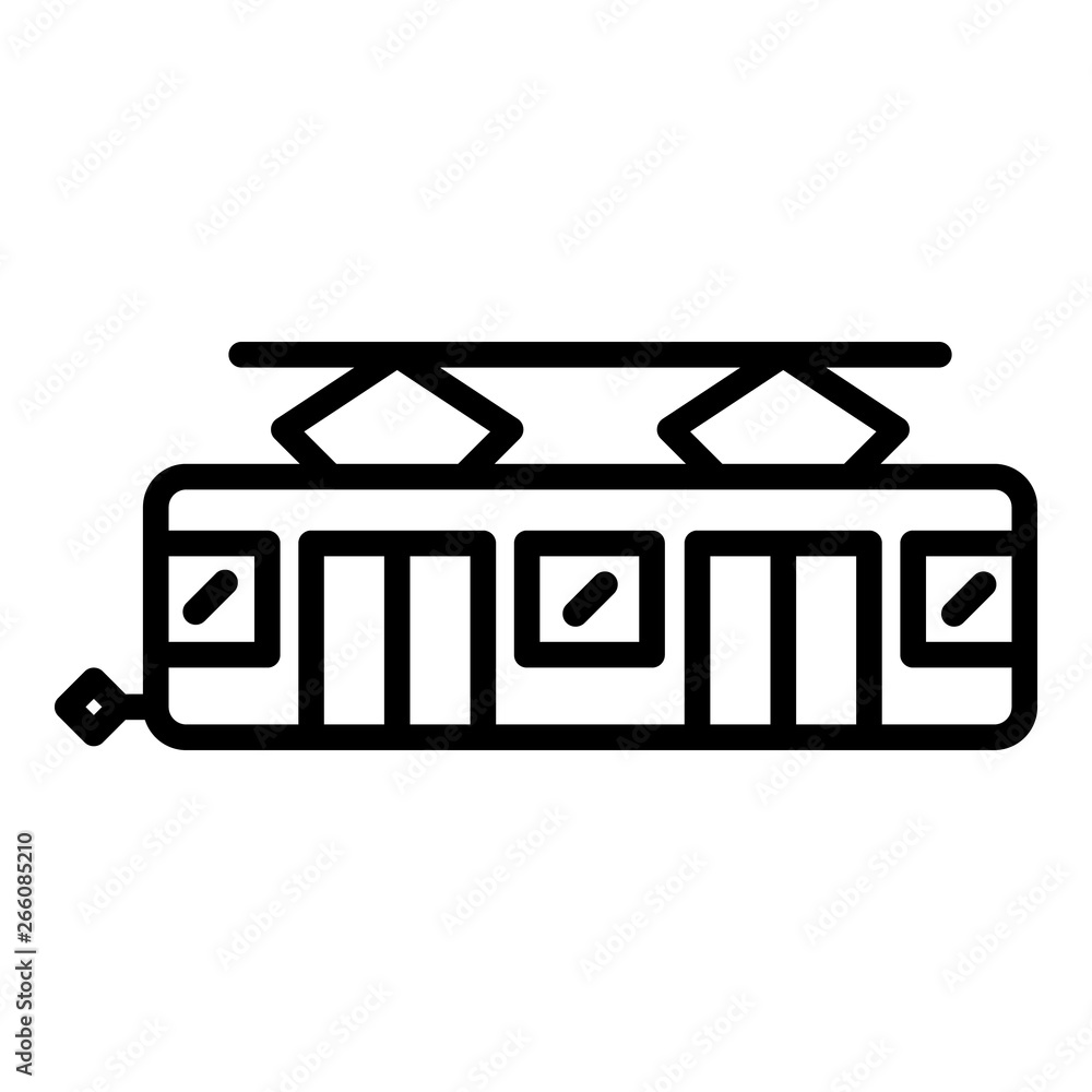 Electric train icon. Outline electric train vector icon for web design isolated on white background Electric train icon. Outline electric train vector icon for web design isolated on white background