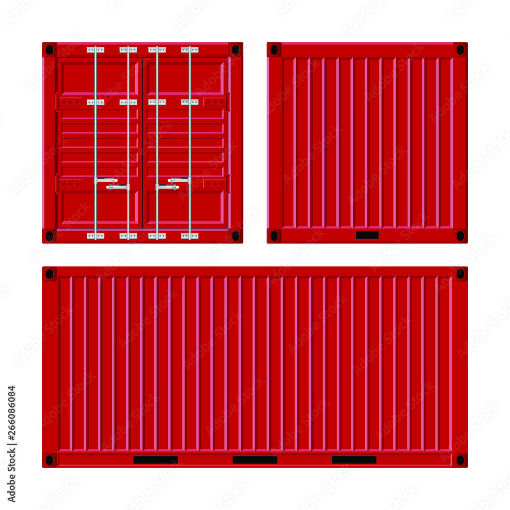 Cargo container vector illustration isolated on white background. Stock ...