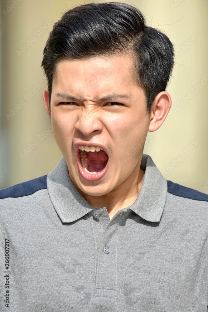 Youthful Diverse Juvenile Yelling Youthful Diverse Juvenile Yelling