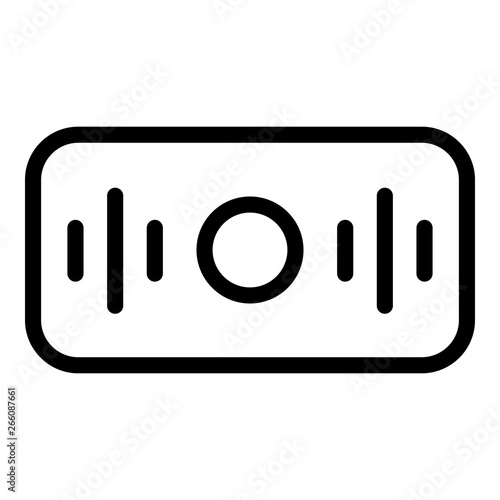 Rectangular smart speaker icon. Outline rectangular smart speaker vector icon for web design isolated on white background