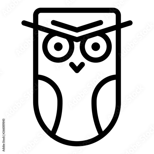 Angry owl icon. Outline angry owl vector icon for web design isolated on white background