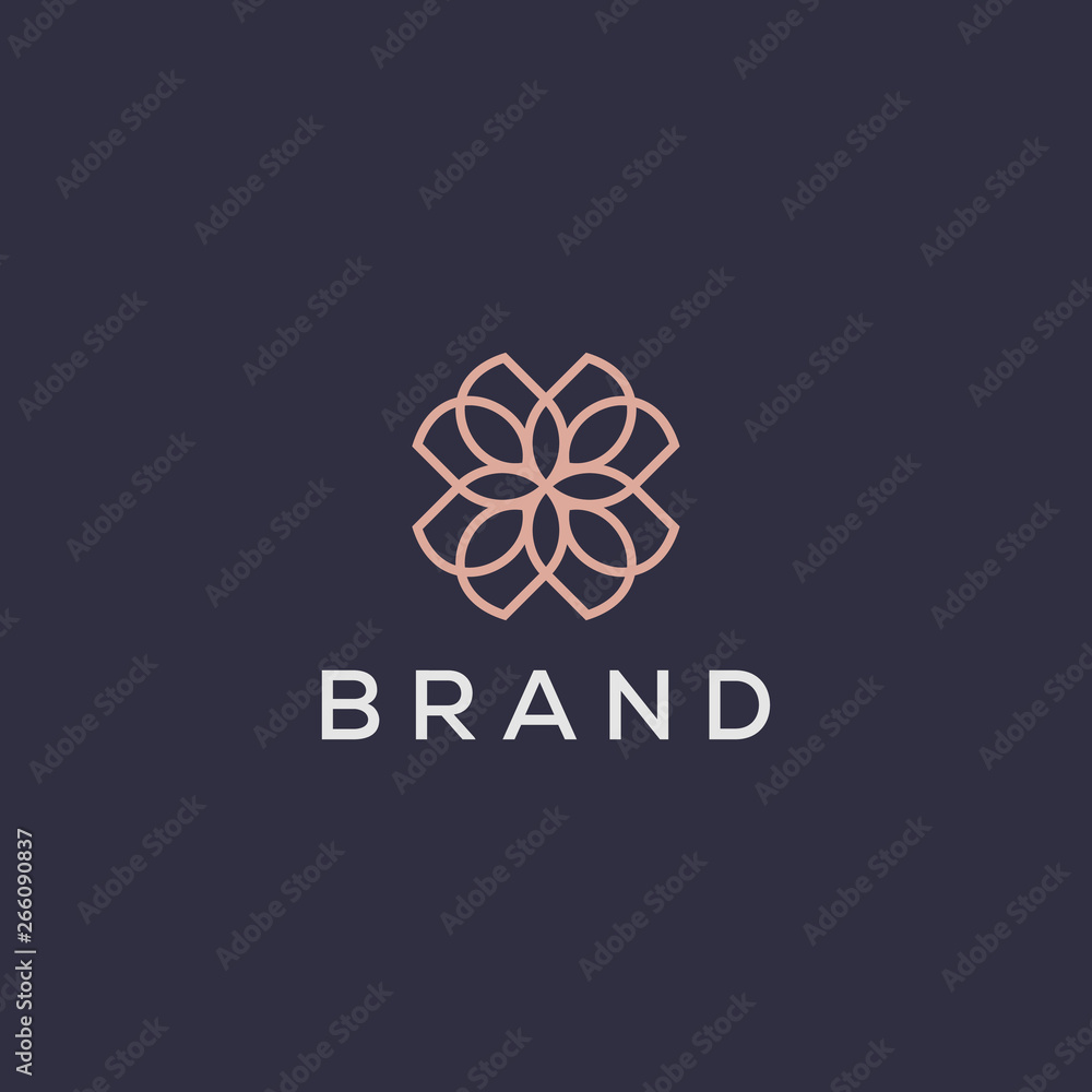 decorative flower vector logo design decorative flower vector logo design