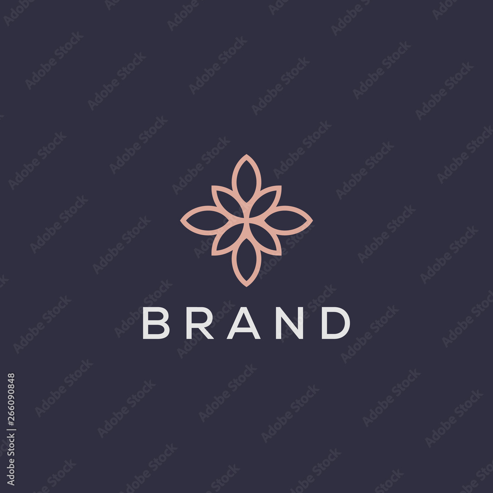 decorative flower vector logo design decorative flower vector logo design