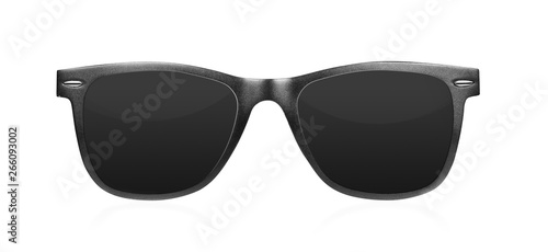 Black sunglasses isolated on white background with clipping path photo