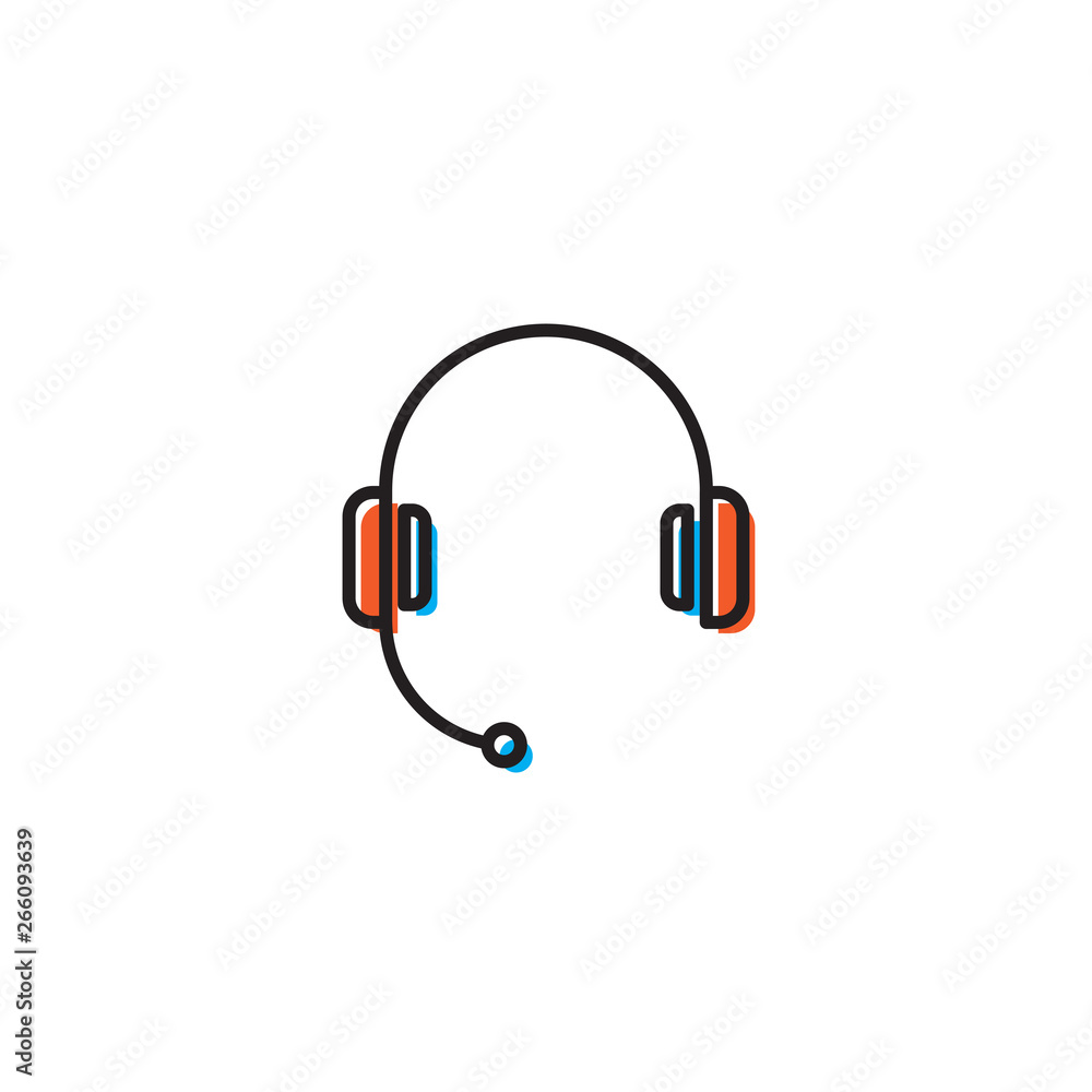 headset vector icon concept, isolated on white background headset vector icon concept, isolated on white background