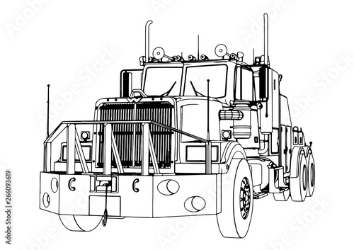 sketch road truck vector