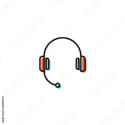 headset vector icon concept, isolated on white background