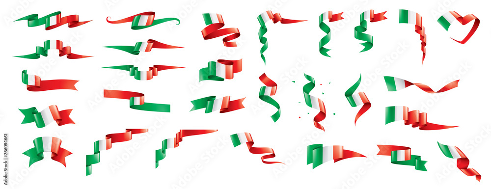 Italy flag, vector illustration on a white background.