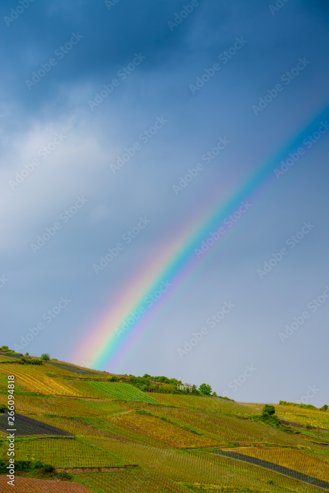 Regenbogen über der Weinstraße Elsass, Frankreich Regenbogen über der Weinstraße Elsass, Frankreich