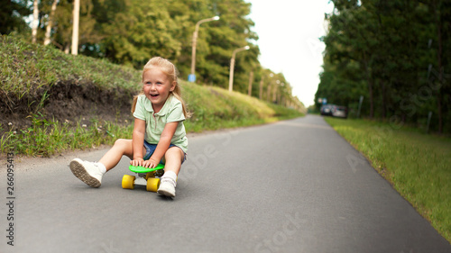 little girl skateboard speed