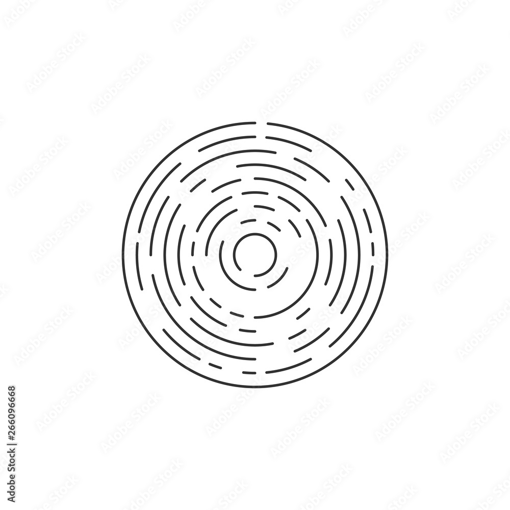 Lines in Circle Form. Futuristic circle. Vector illustration isolated on white background. Editable stroke. Lines in Circle Form. Futuristic circle. Vector illustration isolated on white background. Editable stroke.