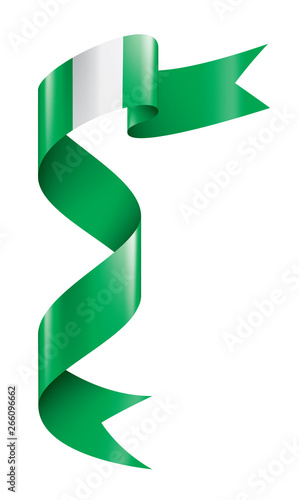 Nigeria flag, vector illustration on a white background.