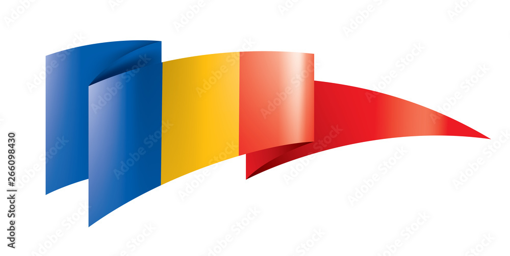 Chad flag, vector illustration on a white background. Chad flag, vector illustration on a white background.