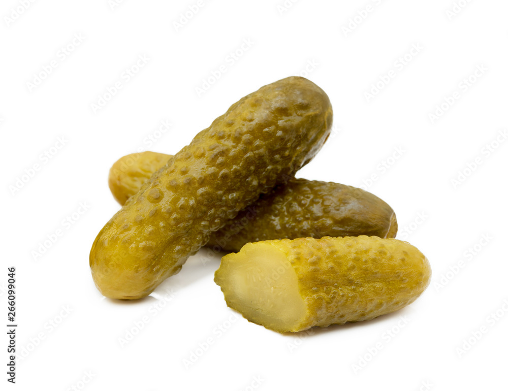 Pickled sour cucumber isolated on white background Pickled sour cucumber isolated on white background