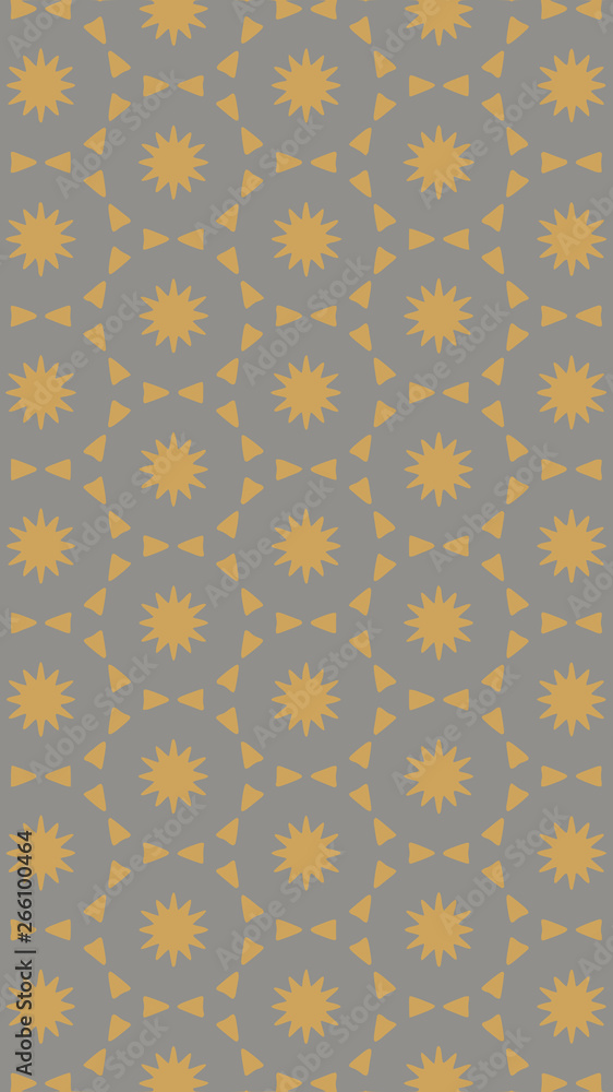 Ornate geometric pattern and two-tone abstract background