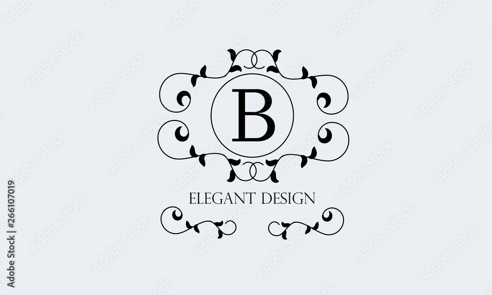 Fototapeta premium Stylish exquisite monogram with a letter. Design business sign, restaurant, boutique, hotel, heraldic, jewelry. Vector illustration.