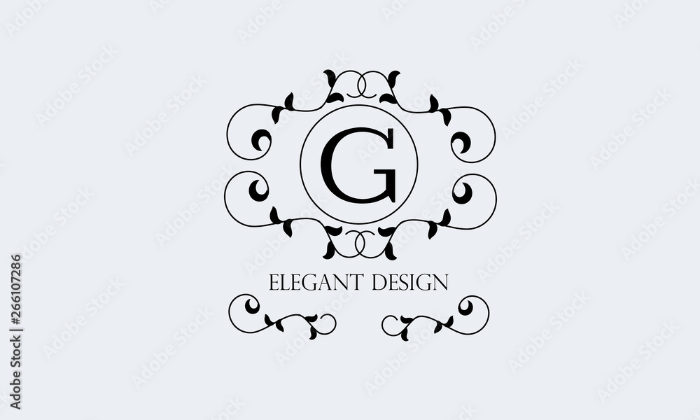Stylish exquisite monogram with a letter. Design business sign, restaurant, boutique, hotel, heraldic, jewelry. Vector illustration.