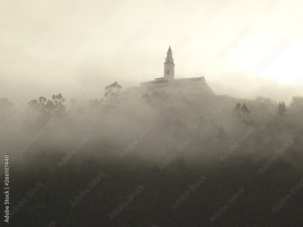 Bogota, Colombia, Monserrate above the clouds Bogota, Colombia, Monserrate above the clouds