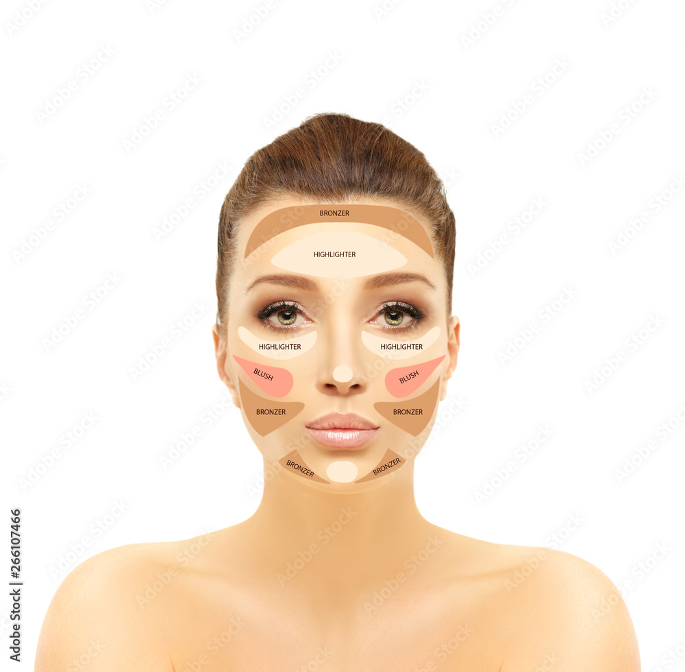 Contouring.Make up woman face. Contour and highlight makeup Photos | Adobe  Stock