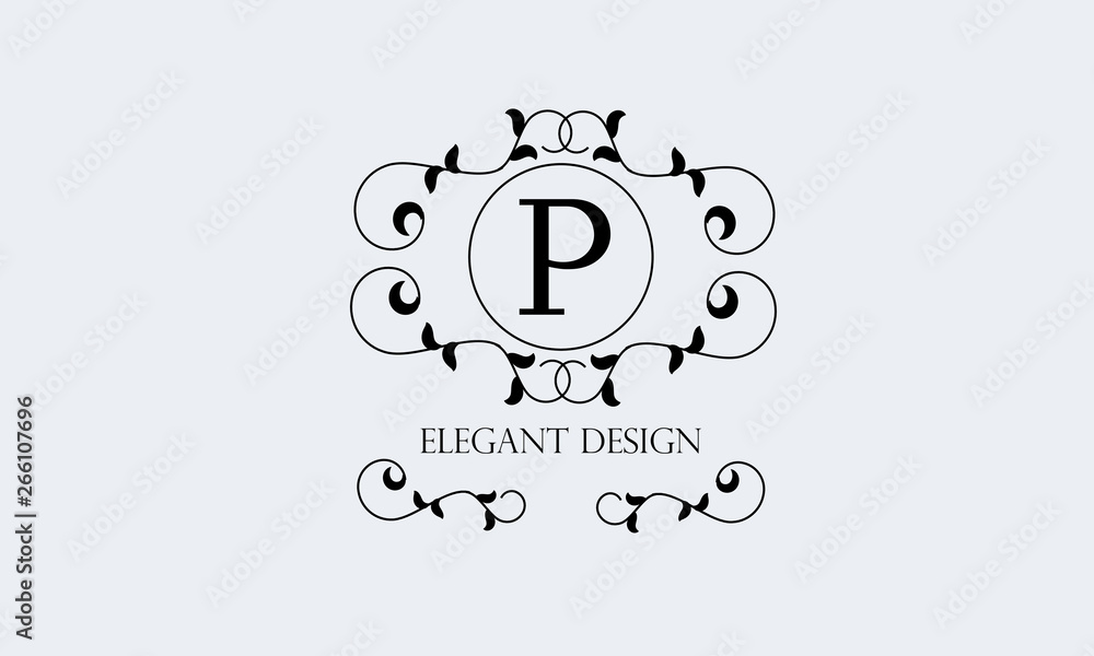 Fototapeta premium Stylish exquisite monogram with a letter. Design business sign, restaurant, boutique, hotel, heraldic, jewelry. Vector illustration.