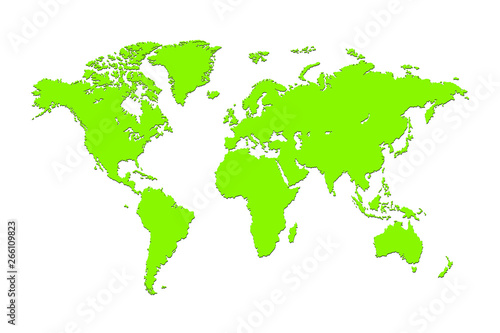 World map vector illustration isolated.