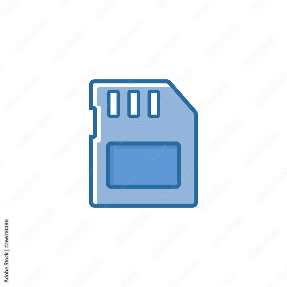 Simple Flat minimalist micro sd card icon Simple Flat minimalist micro sd card icon