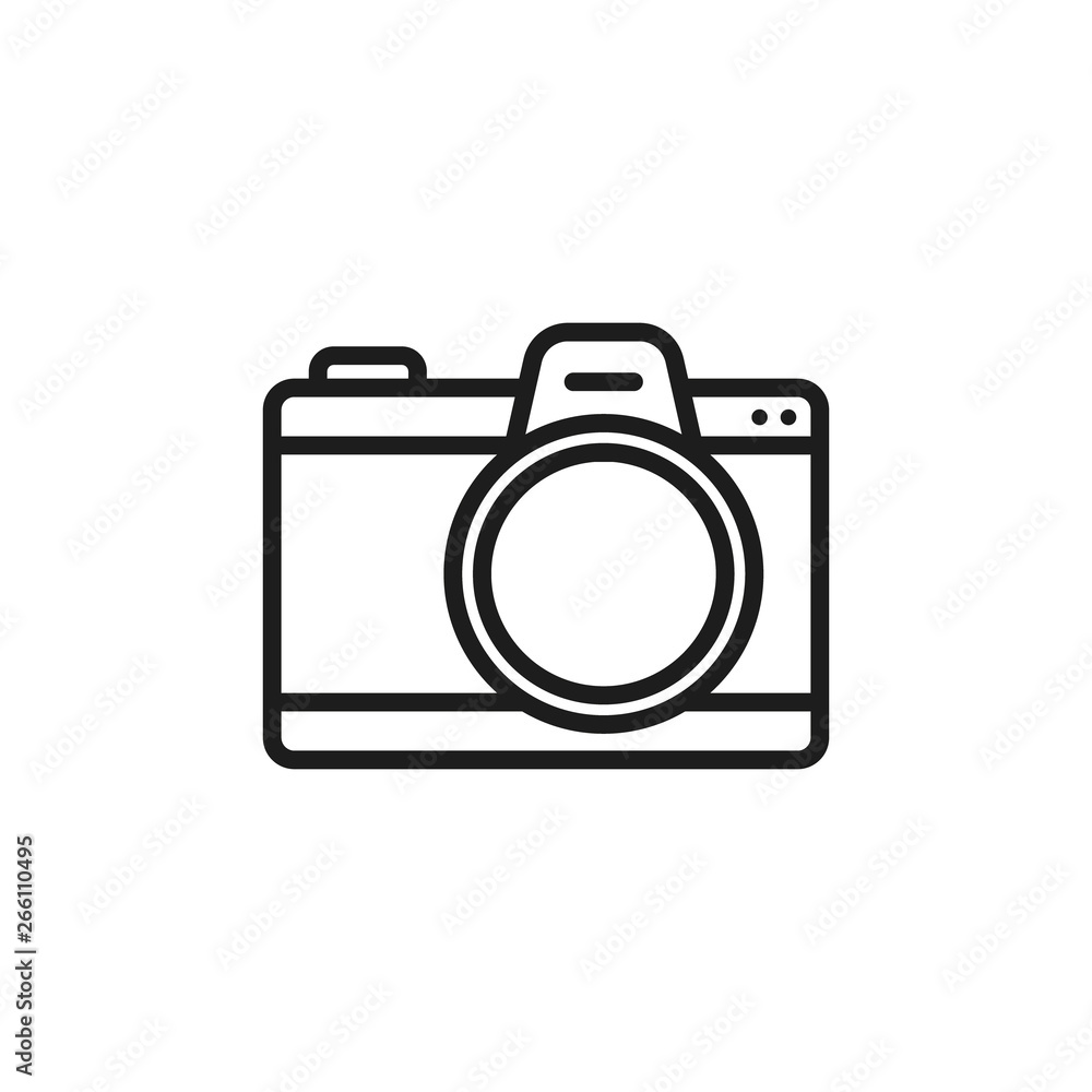 Camera icon. Line style. Vector illustration. Camera icon. Line style. Vector illustration.