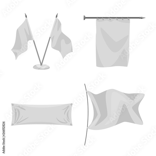 Vector design of promotional  and textile  symbol. Set of promotional  and white  stock symbol for web.