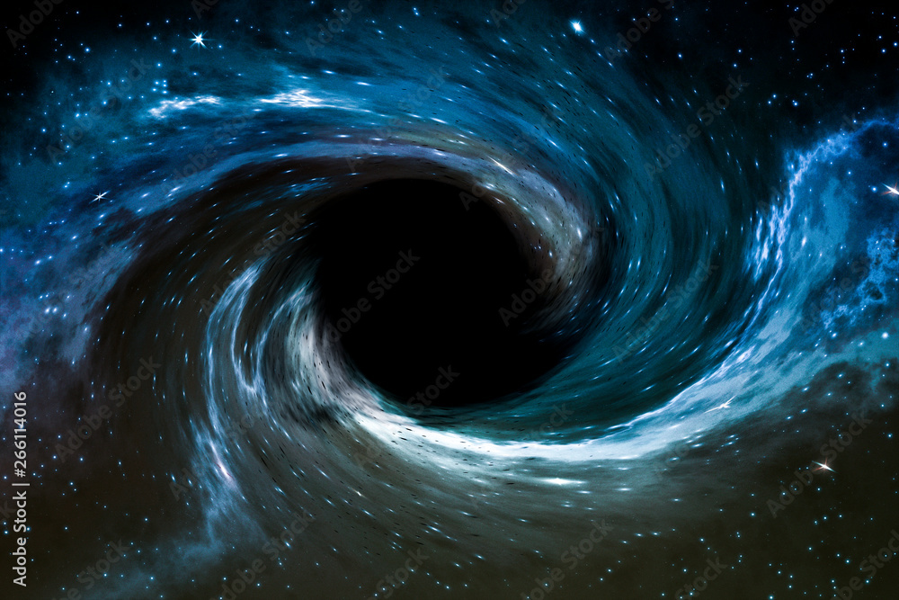 Picture of black hole in space. Screen saver and background concept. - obrazy, fototapety, plakaty 