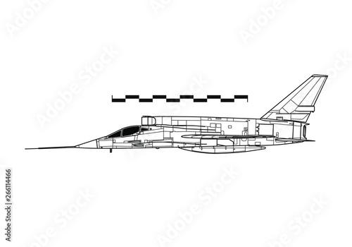 North American F-107 Ultra Sabre. Outline drawing photo