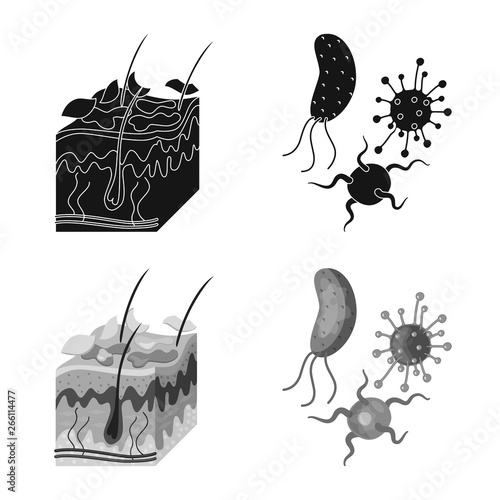 Vector design of medical and pain  sign. Collection of medical and disease vector icon for stock.