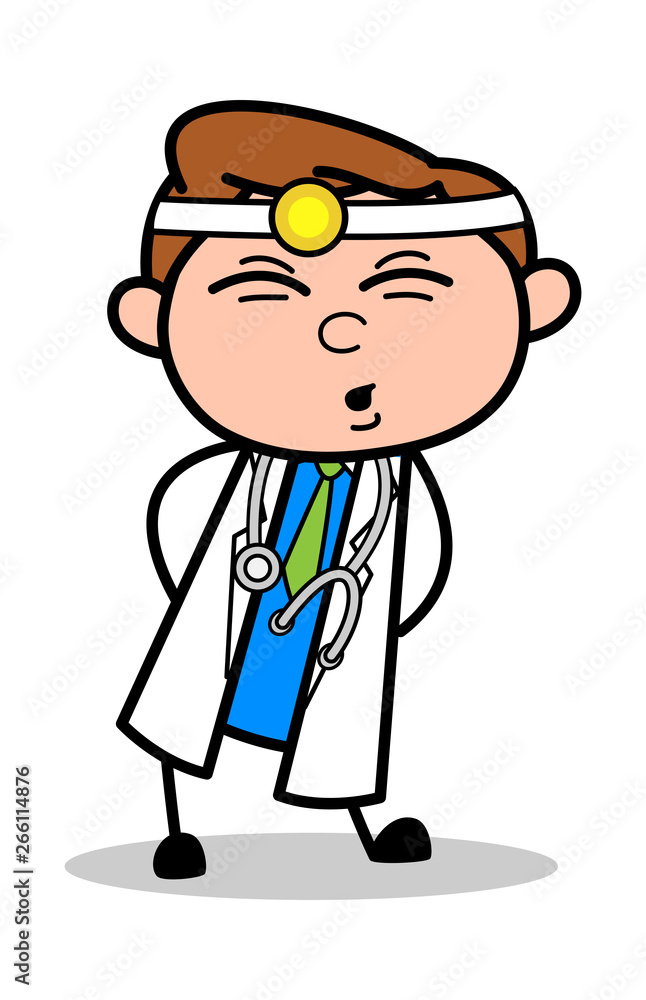 Bodyache - Professional Cartoon Doctor Vector Illustration Bodyache - Professional Cartoon Doctor Vector Illustration