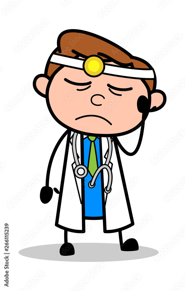 Dizziness - Professional Cartoon Doctor Vector Illustration Dizziness - Professional Cartoon Doctor Vector Illustration