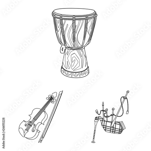 Vector illustration of music and tune symbol. Collection of music and tool stock symbol for web.