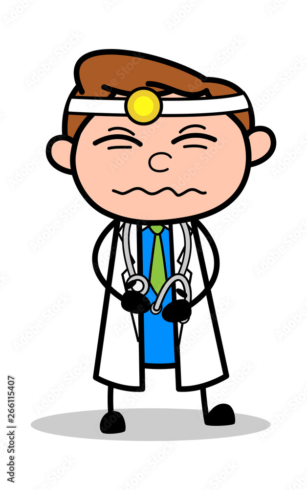 Stomach Problem - Professional Cartoon Doctor Vector Illustration Stomach Problem - Professional Cartoon Doctor Vector Illustration