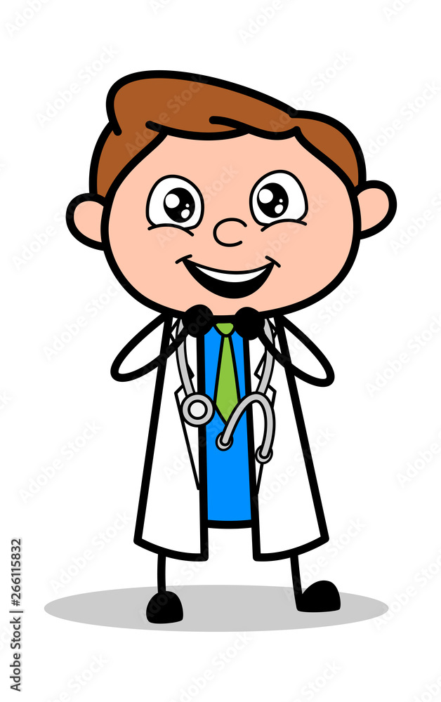 Watching with Waiting Eyes - Professional Cartoon Doctor Vector Illustration Watching with Waiting Eyes - Professional Cartoon Doctor Vector Illustration